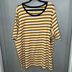 Duluth Trading Co Striped Tee Elbow Sleeve Scoop-neck T-shirt Size 4x